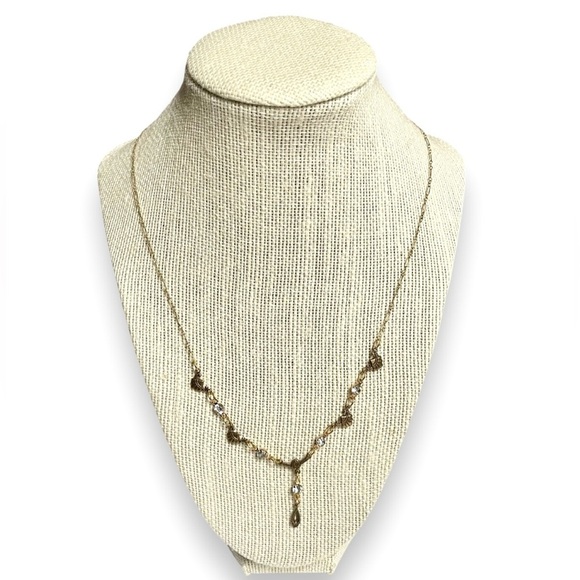 Vintage Sadie Green Signed Art Deco Antiqued Gold Necklace - Picture 2 of 5